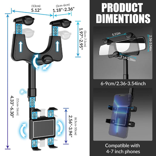 Soporte Holder Celular Espejo Giratorio